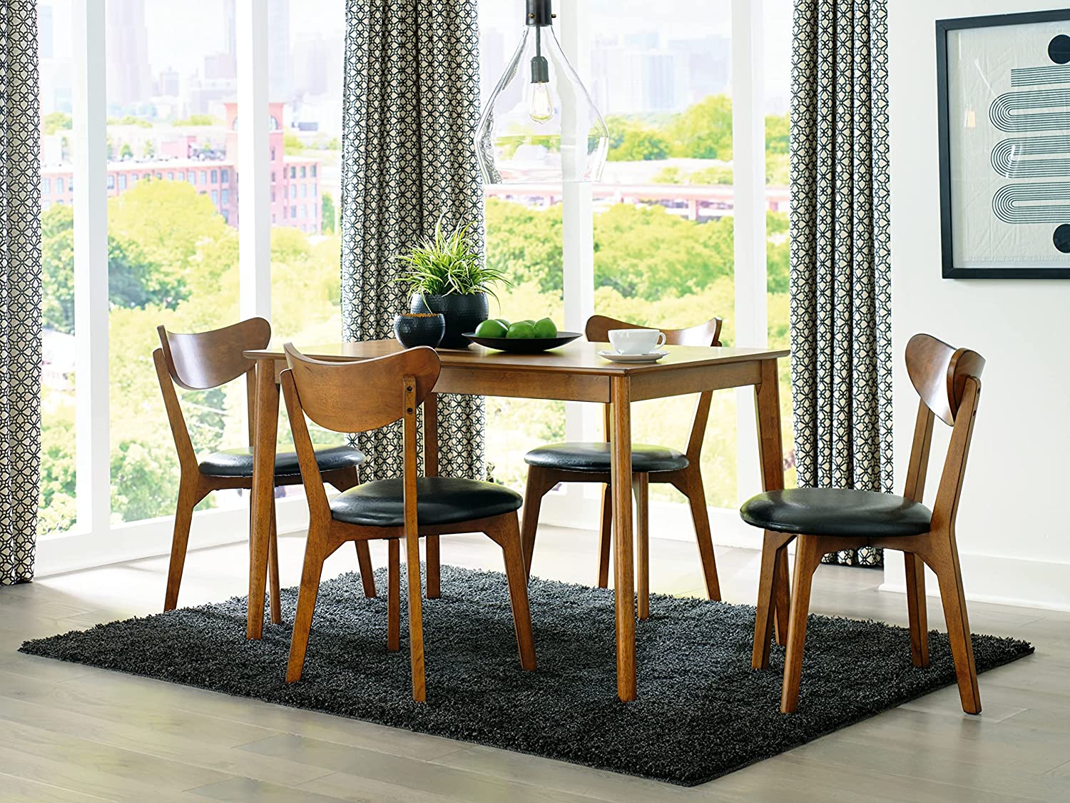 Brown and Black Urban Dining Table Set 