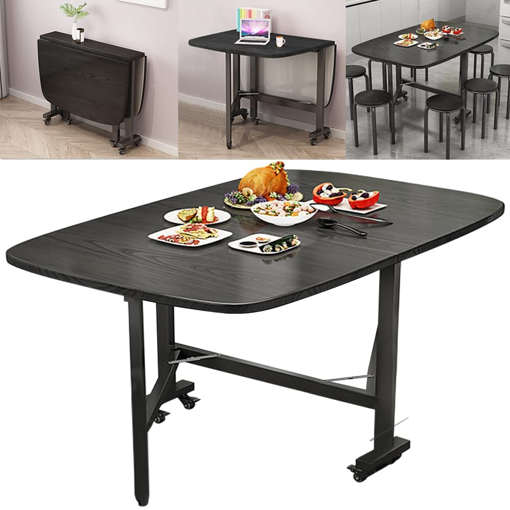 Foldable Dining Table with Wheels
