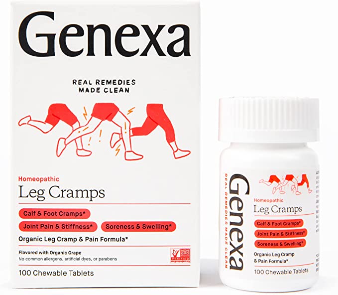 Genexa, Homeopathic Leg Cramp, Organic Leg Cramp & Pain Formula, 100 Chewable Tablets 