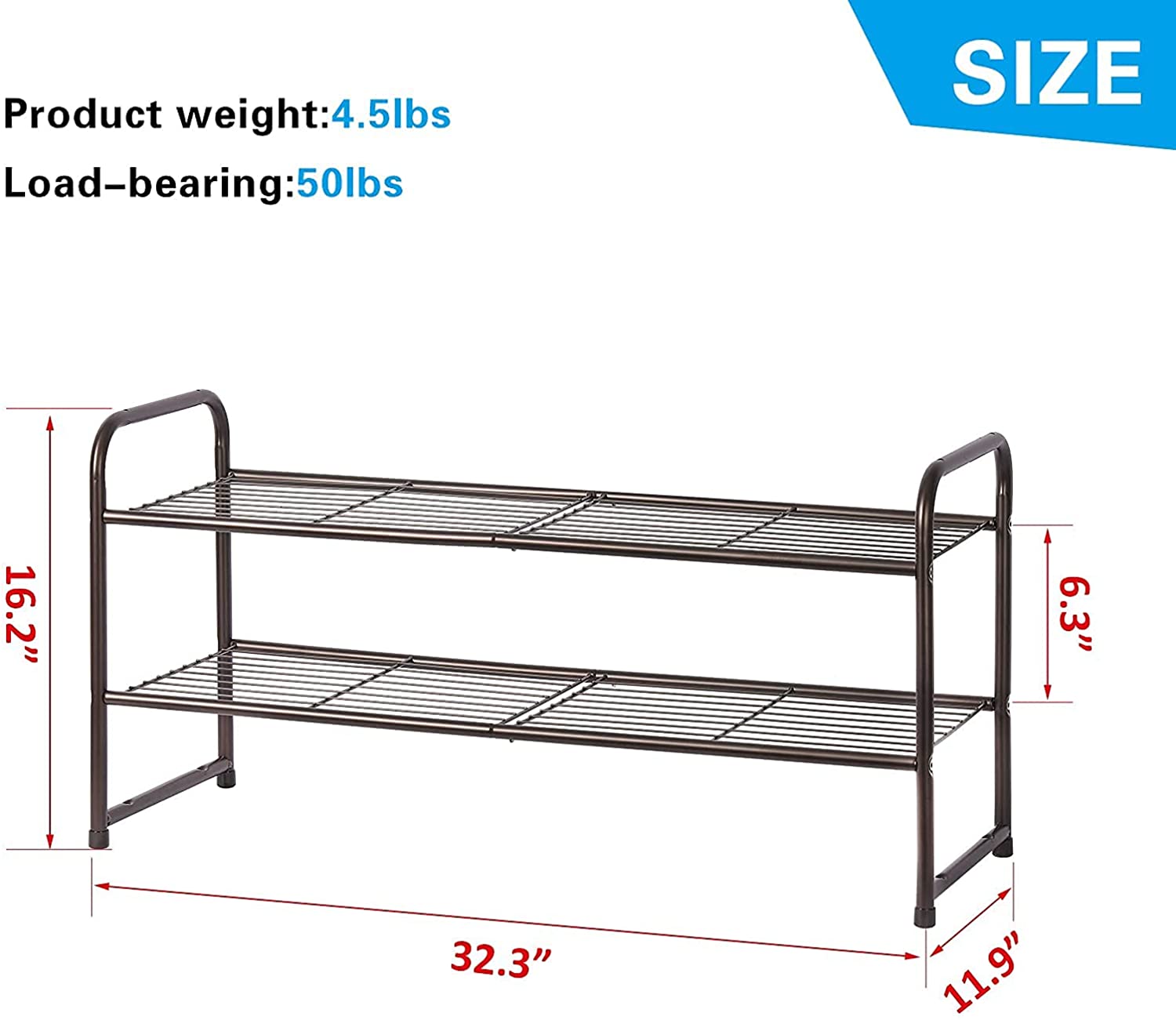 2-Tier Stackable Shoe Rack