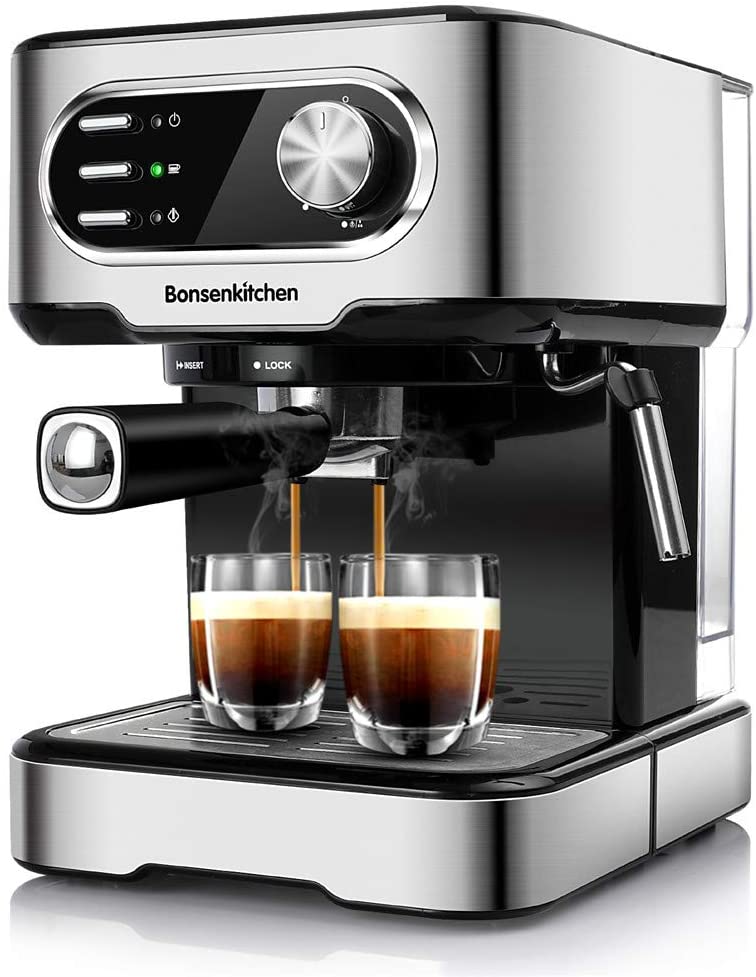 Espresso Machine 15 Bar Coffee Machine With Foaming Milk Frother Wand