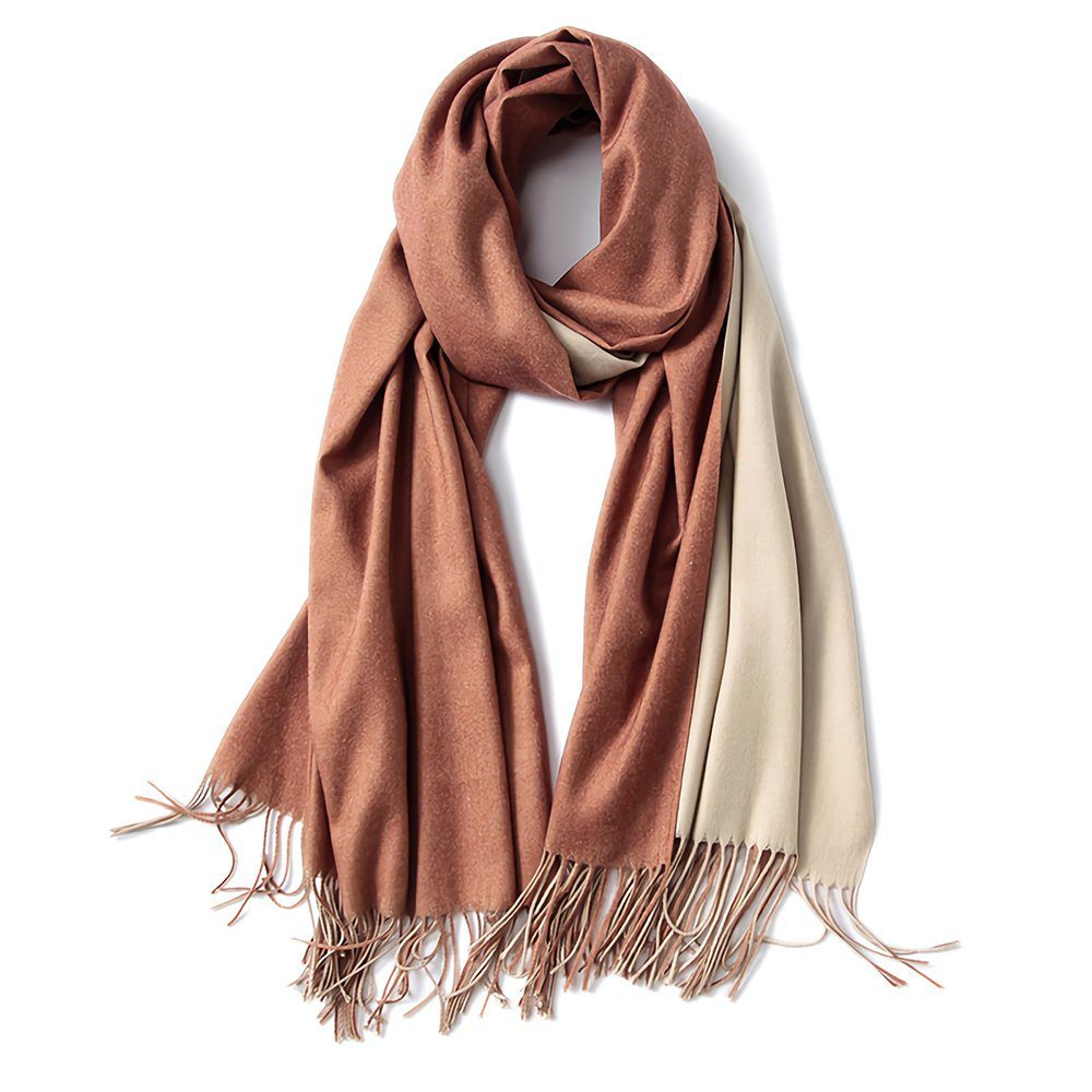 FORTREE Cashmere Feel Scarf - Lightweight Scarfs for Women, Large Soft 2 Tone Shawls and Wraps (10 Colors Available)