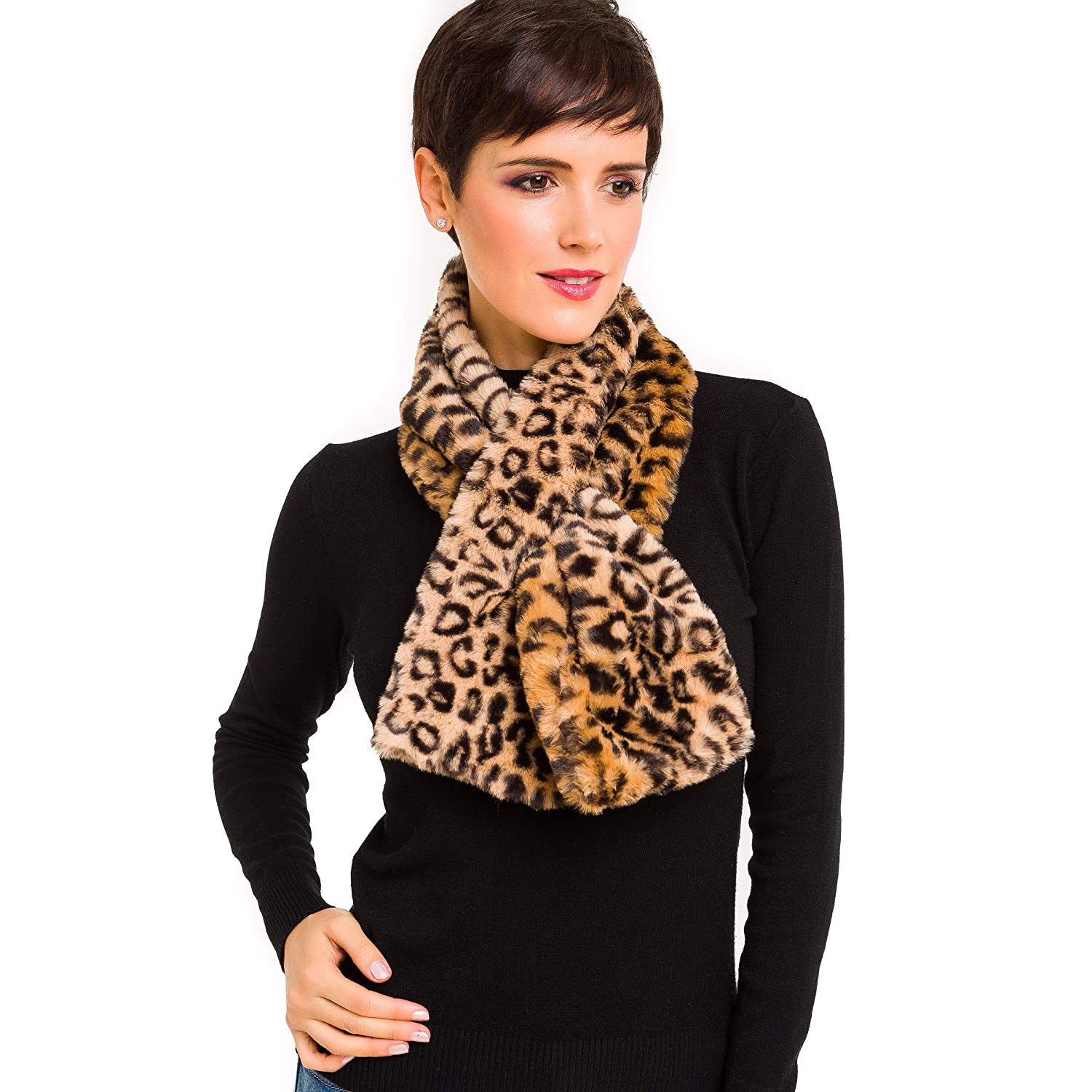 Fur Collar Scarf for Women Faux Fur Scarves Neck Shrug for Fall Winter Coat Dress