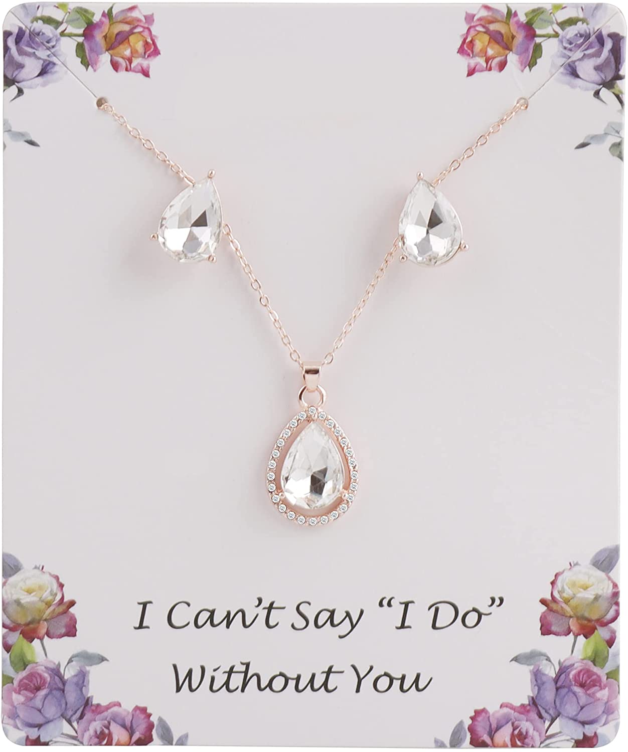 I Can't SayI Do Without You | 1 4 6 8 Sets Bridesmaid Jewelry Sets for Women Necklace and Earring Set for Wedding Gifts