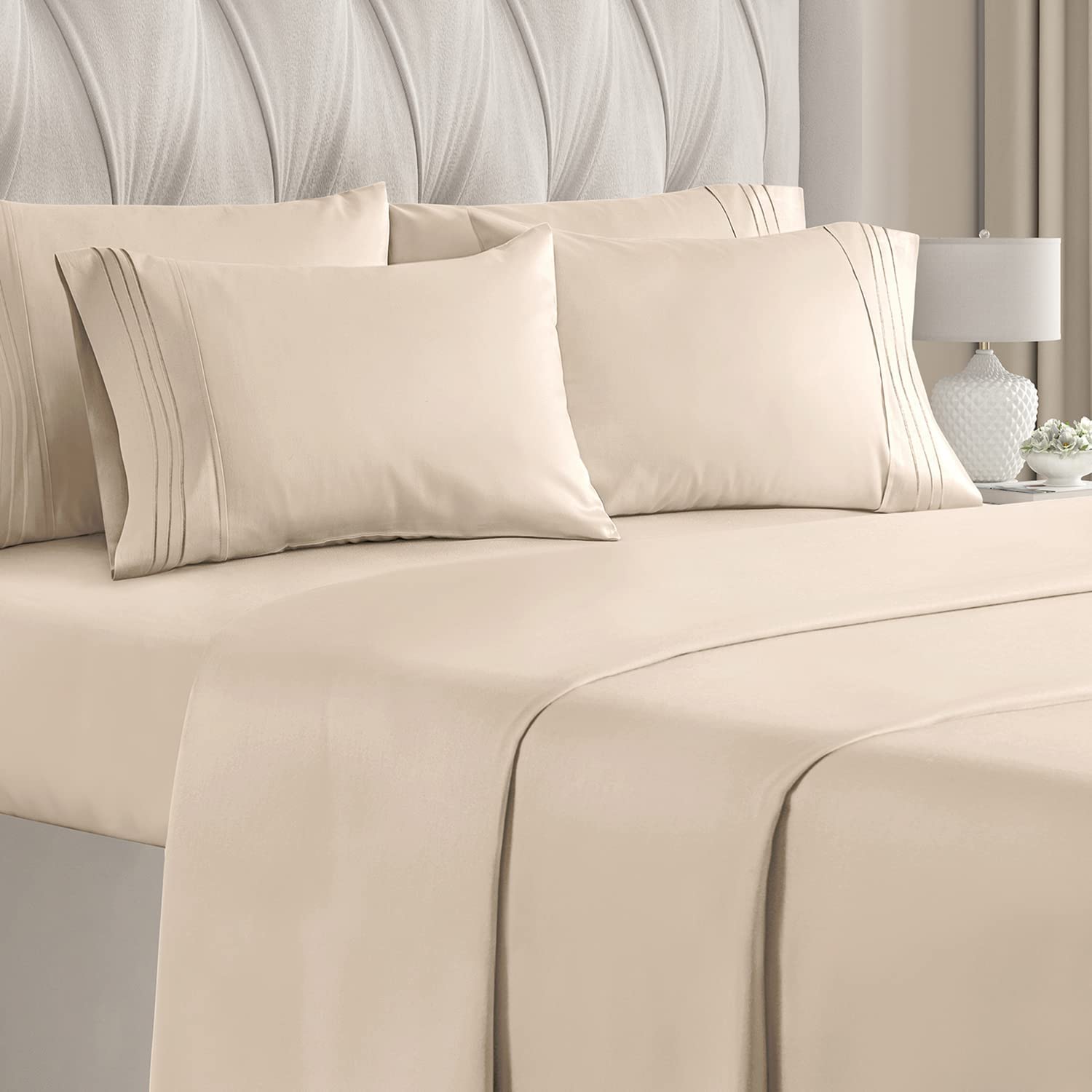 King Size Sheet Set - 6 Piece Set - Hotel Luxury Bed Sheets
