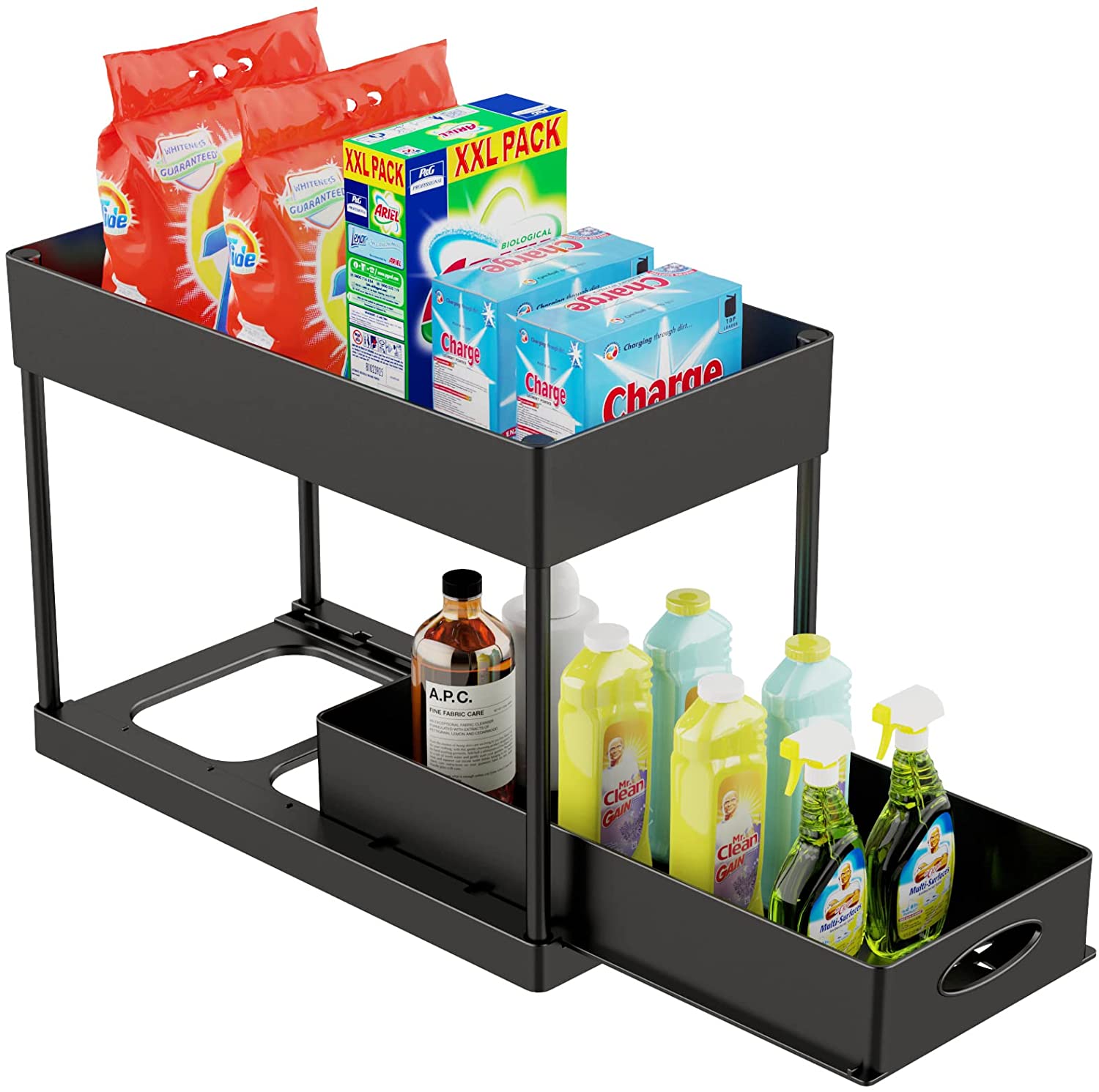 PUILUO Under Sliding Cabinet Basket Organizer