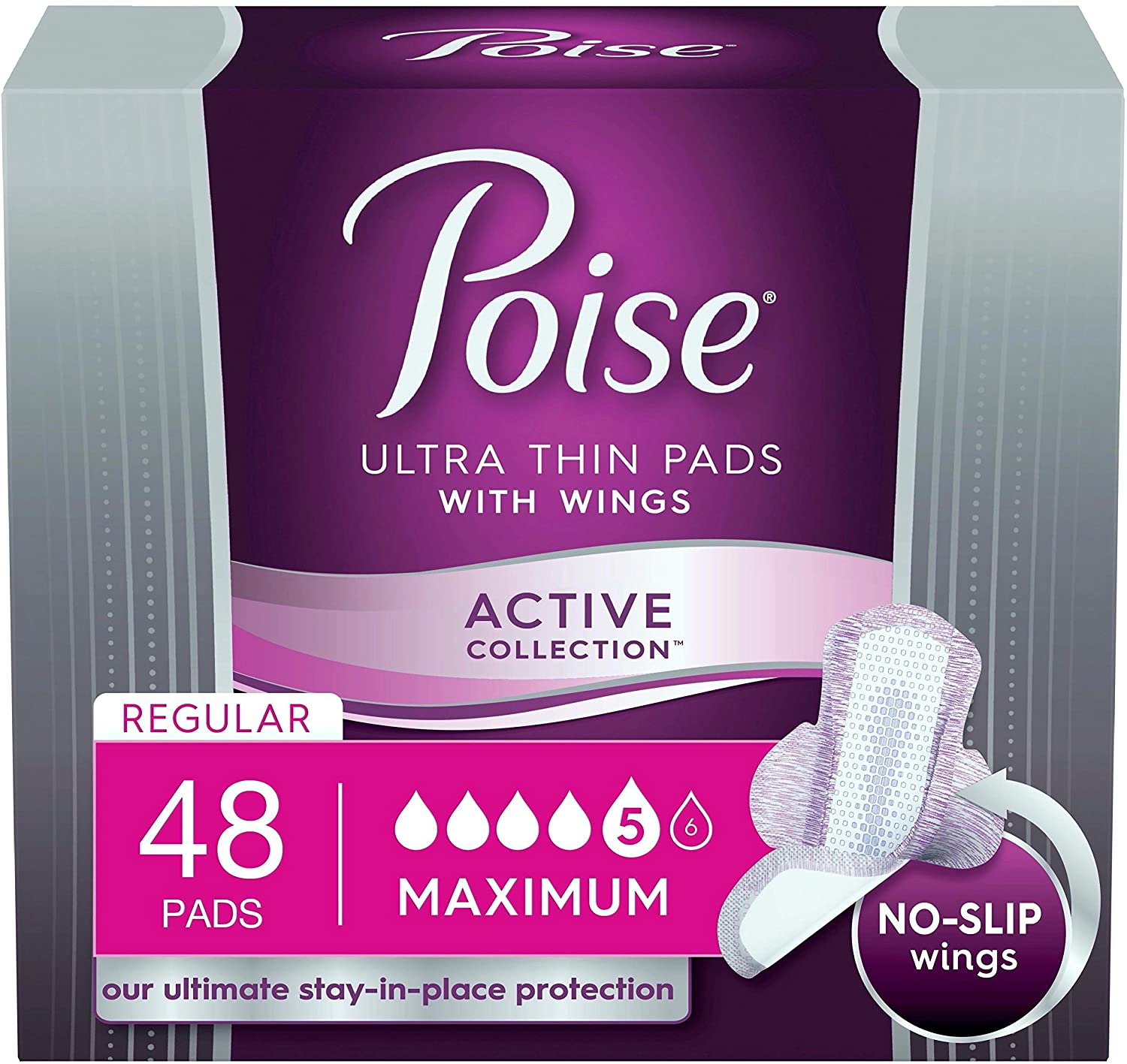 Poise Ultra Thin Incontinence Pads with Wings