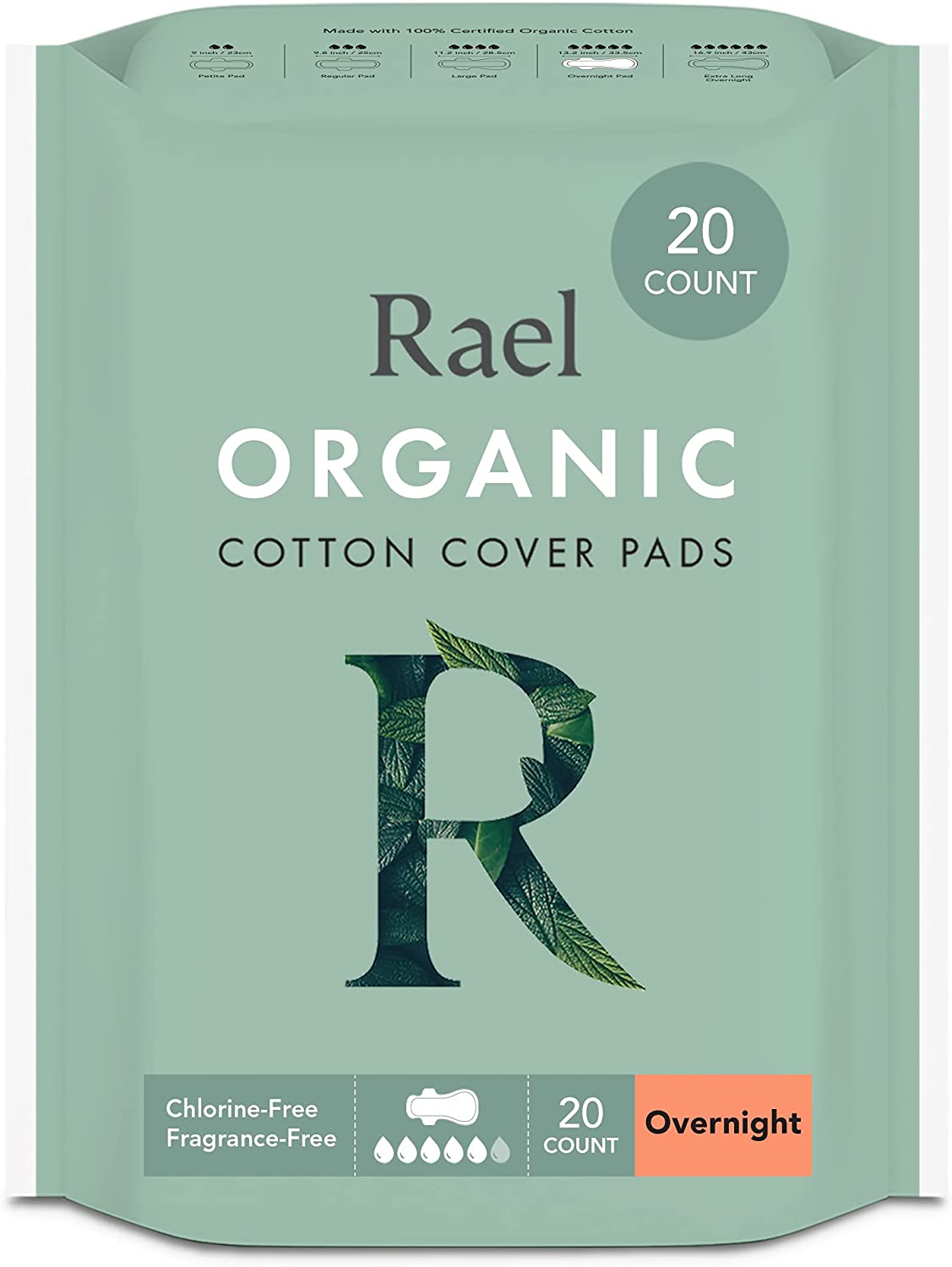 Rael Organic Cotton Cover Pads - Heavy Absorbency