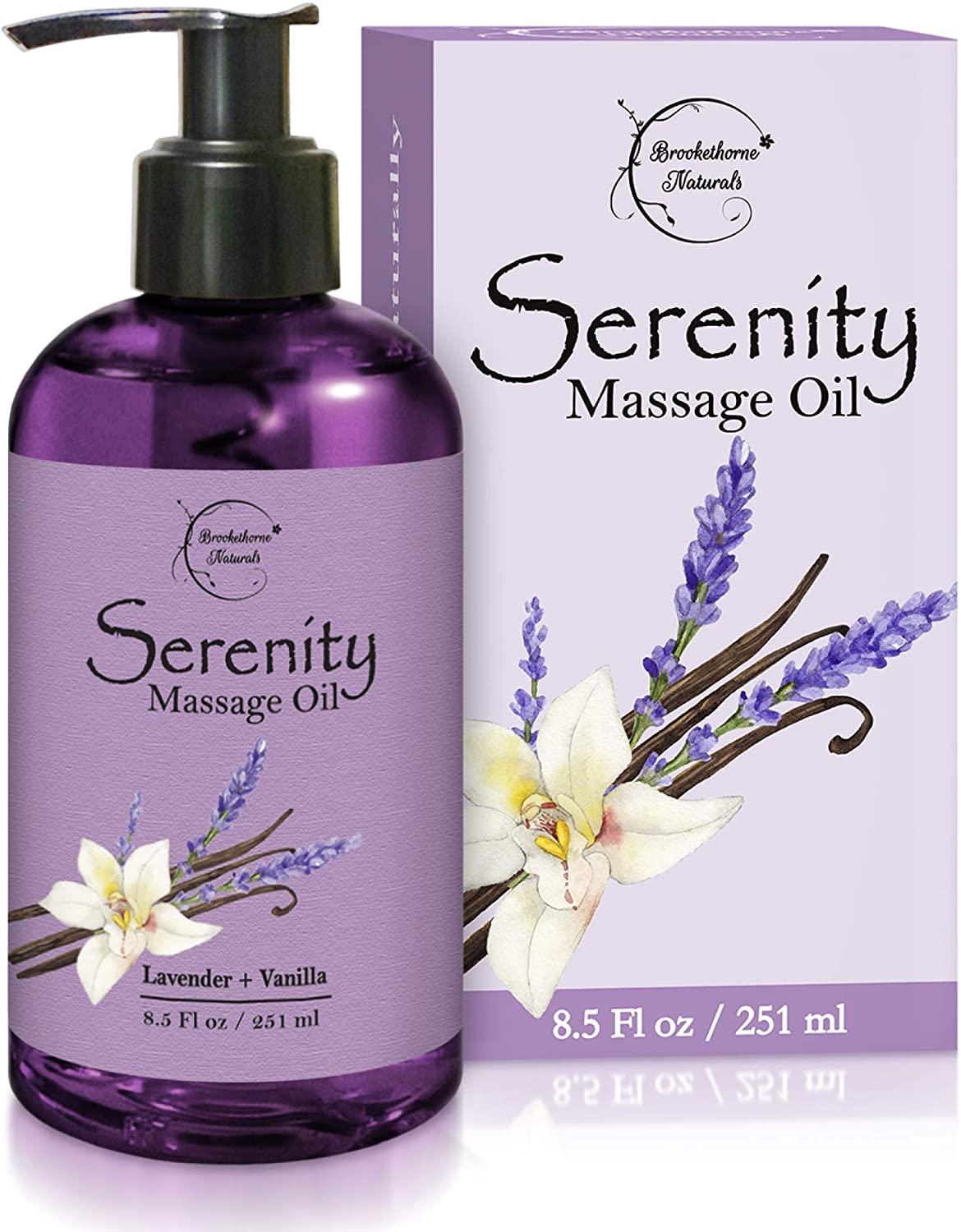 Serenity Massage Oil with Lavender & Vanilla Essential Oils