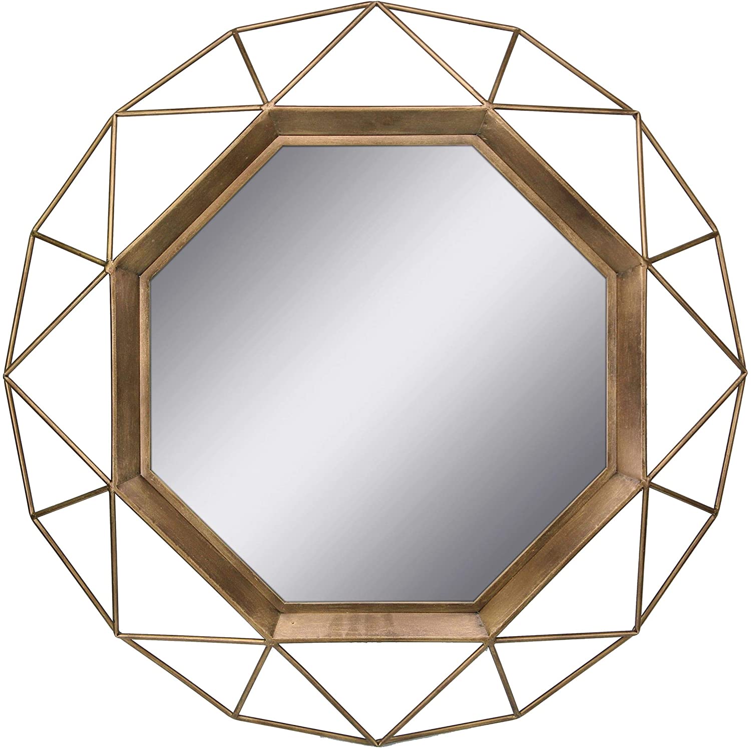 Stonebriar SB-6137A Gold Geometric Wall Mirror