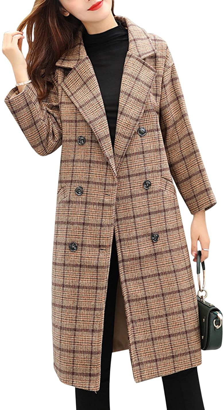 Tanming Women's Double Breasted Coat