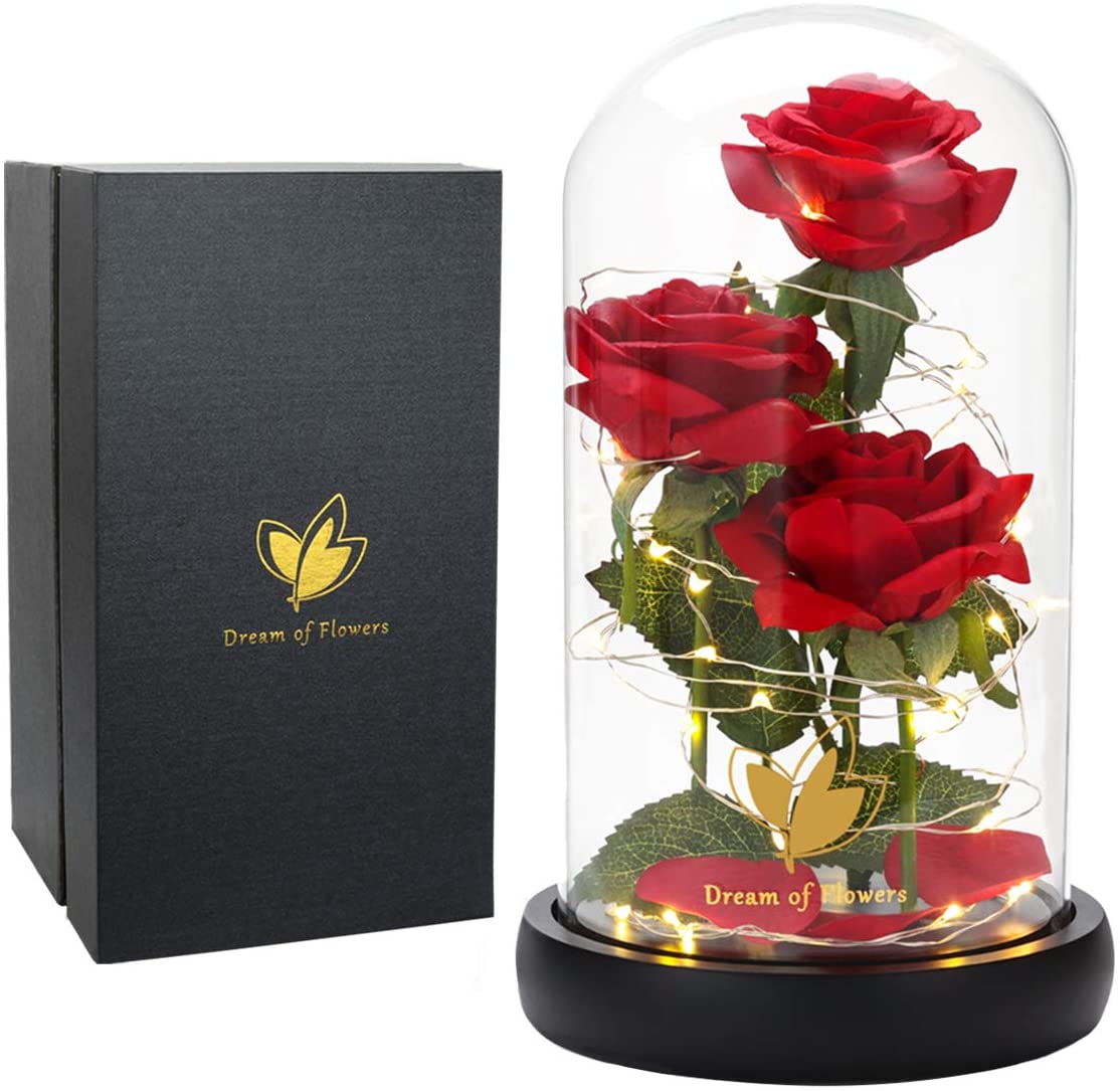 Valentine Rose Gift Decorations Beauty and The Beast Rose Flowers