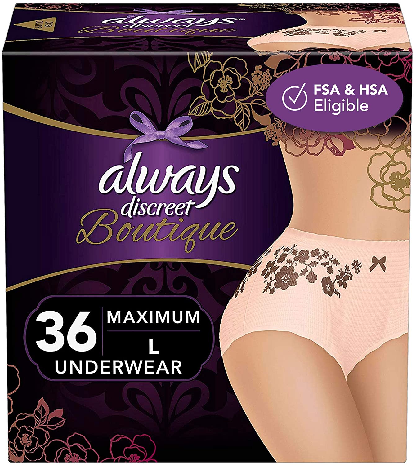 Always Discreet Boutique Incontinence & Postpartum Incontinence Underwear for Women