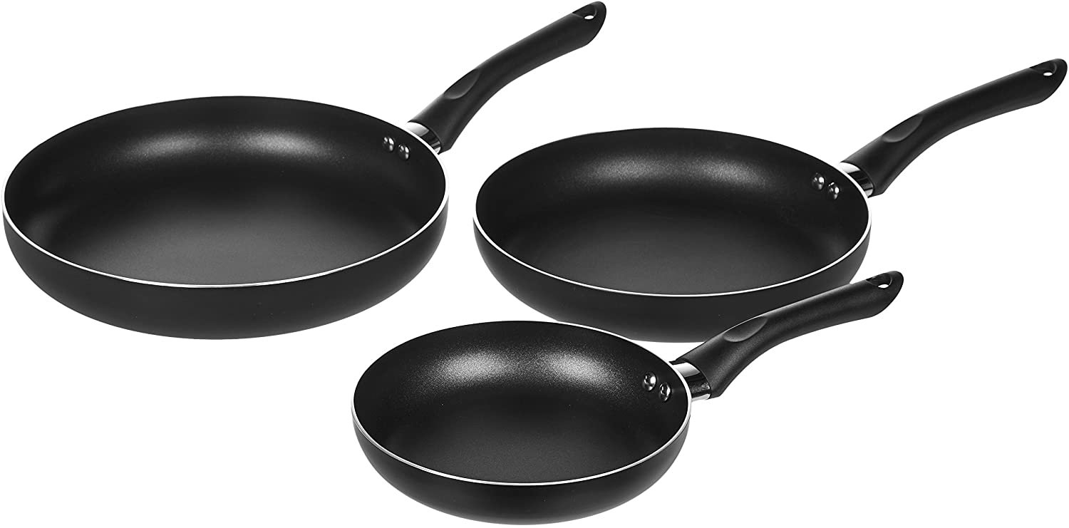 Amazon Basics 3-Piece Non-Stick Frying Pan