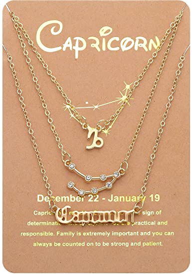 Capricorn- 3 Pieces Constellation Zodiac Layer Necklaces