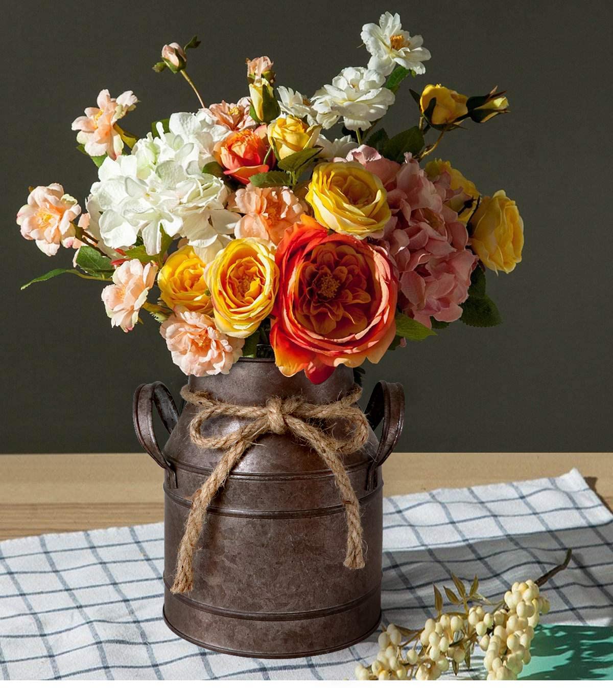 HyFanStr Shabby Chic Metal Flower Vase