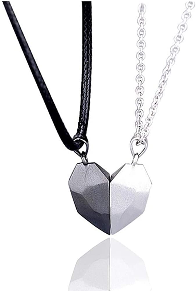 LEGENSTAR Two Souls One Heart Pendant Necklaces for Couple