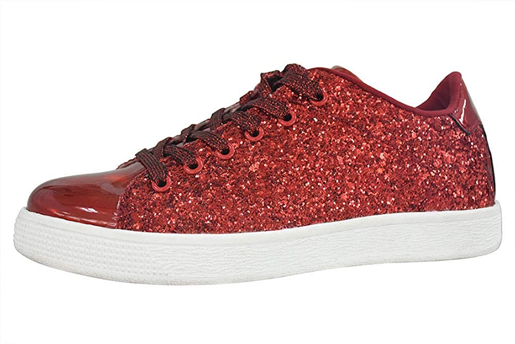 LUCKY STEP Glitter Sneakers Lace up | Fashion Sneakers | Sparkly Shoes for Women1