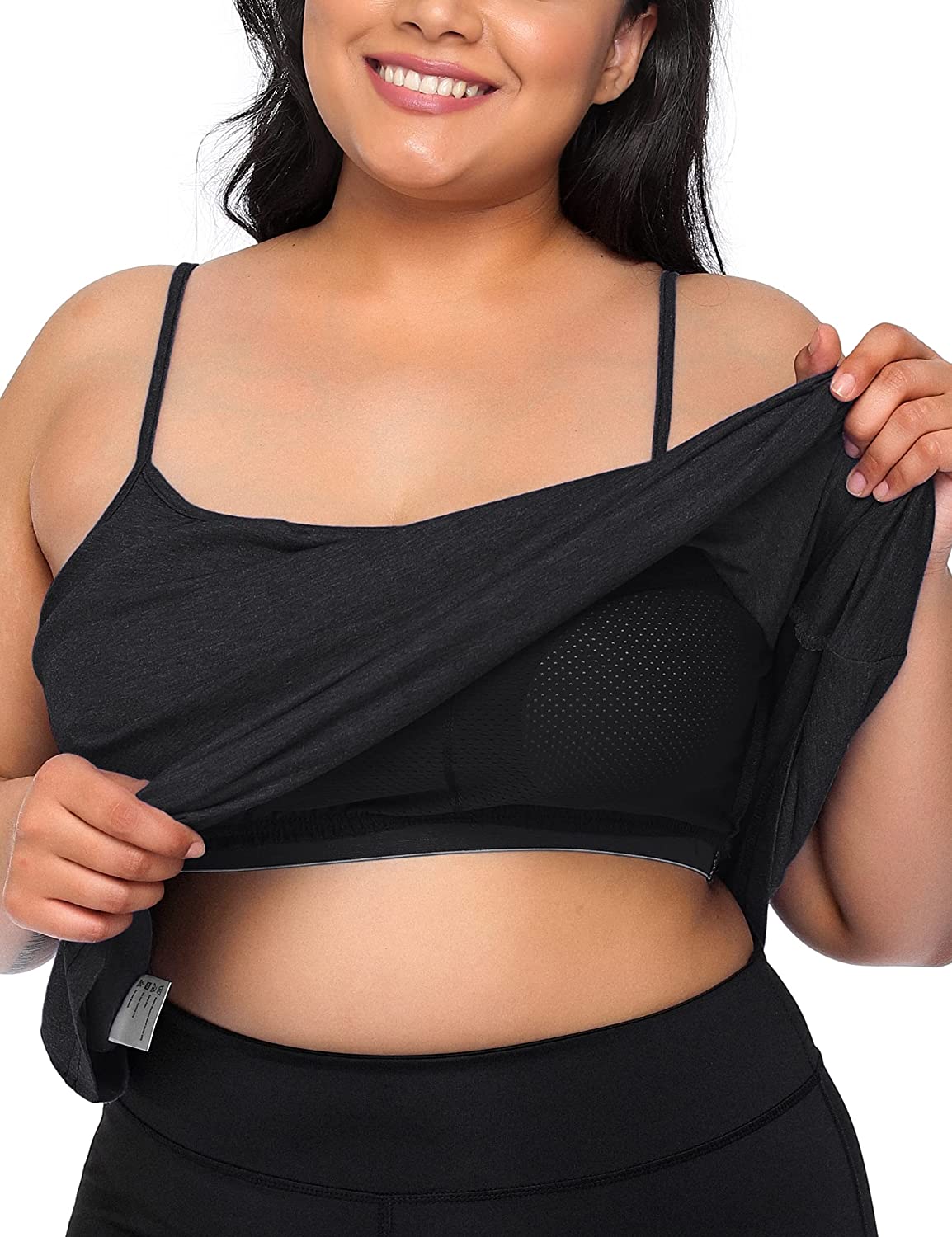 Lafaris Plus Size Workout Tank Tops with Built in Bra Camisole