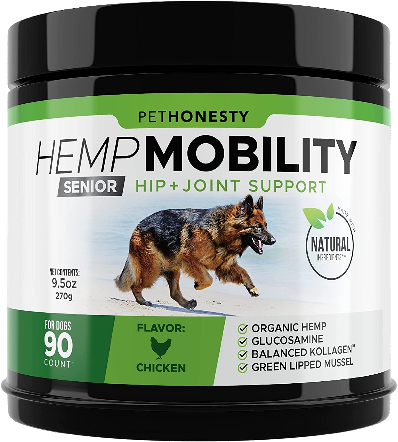 PetHonesty Senior Hemp Mobility - Hip & Joint Supplement for Senior Dogs 