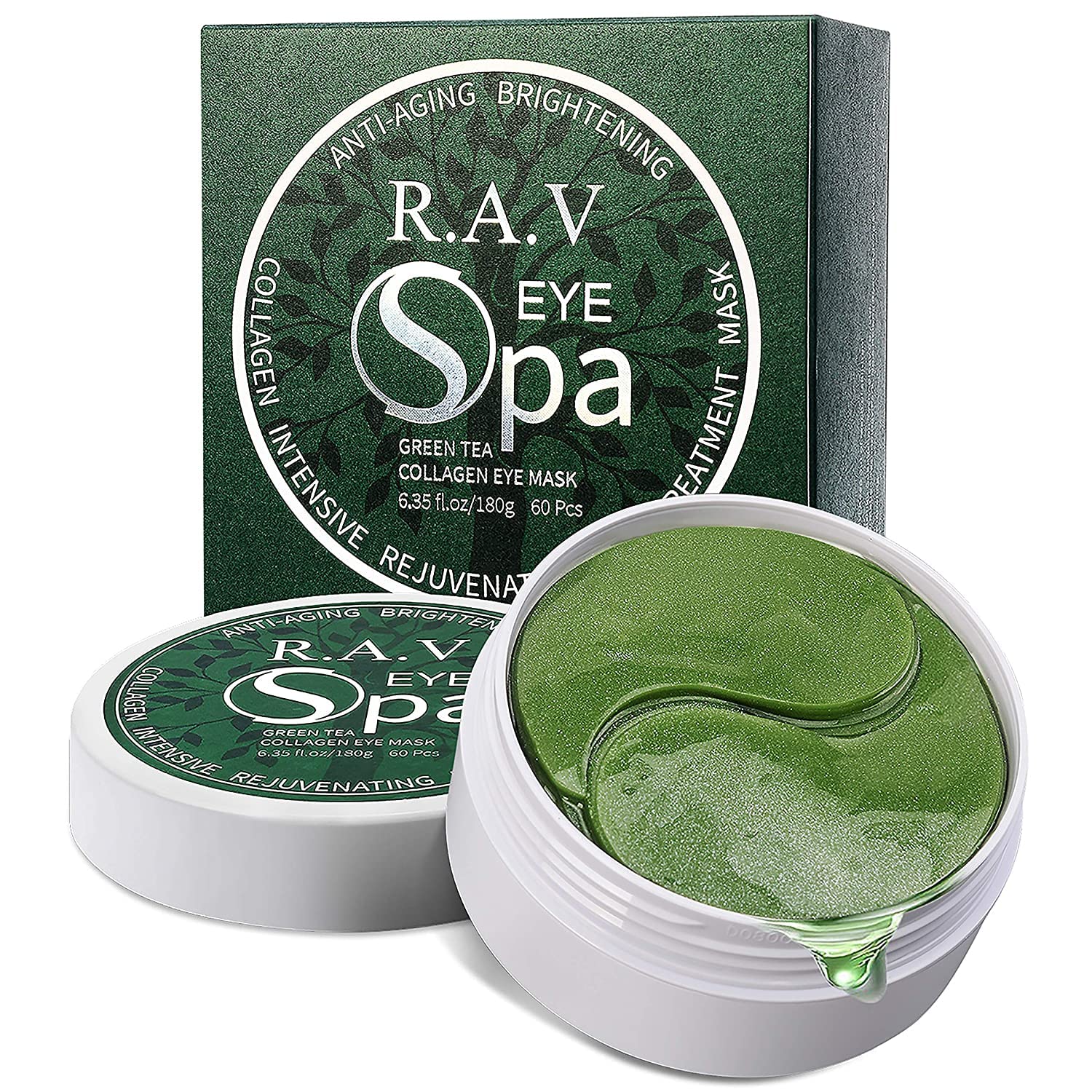 R.A.V Under Eye Patches Green Tea Eye Masks with Hyaluronic Acid and Collagen
