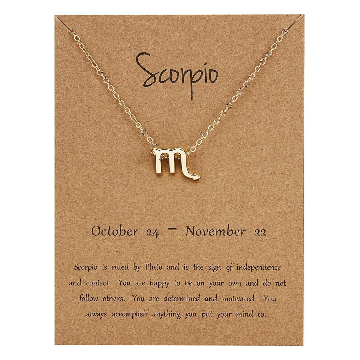 Scorpio- Hermah Gold Plated Zodiac Sign Pendant Necklace for Women