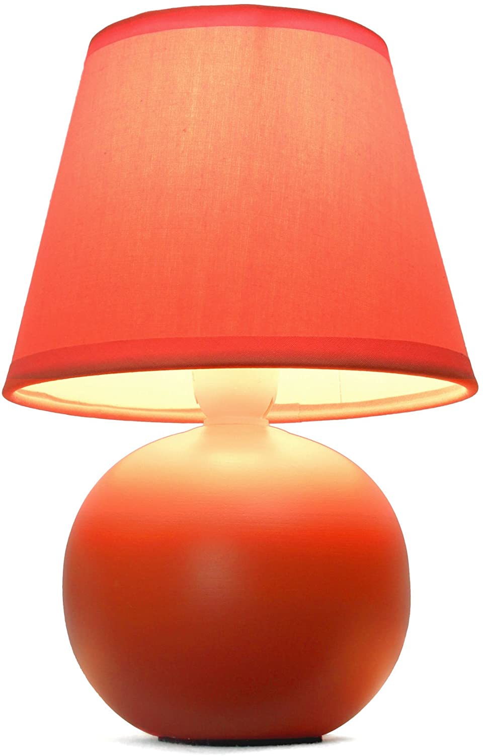 Simple Designs LT2008-ORG Mini Ceramic Globe Table Lamp