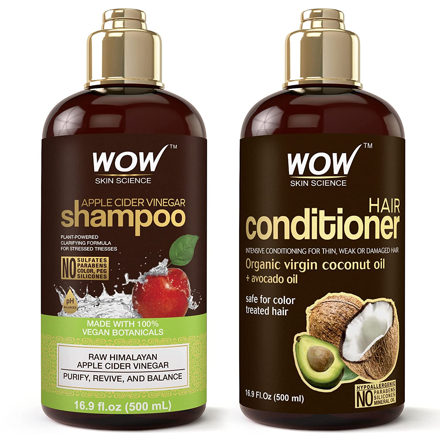 WOW Skin Science Apple Cider Vinegar Shampoo & Conditioner Set