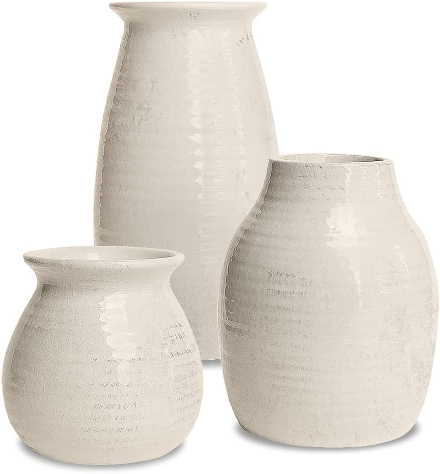 White Vases for Decor - Rustic Home Decor