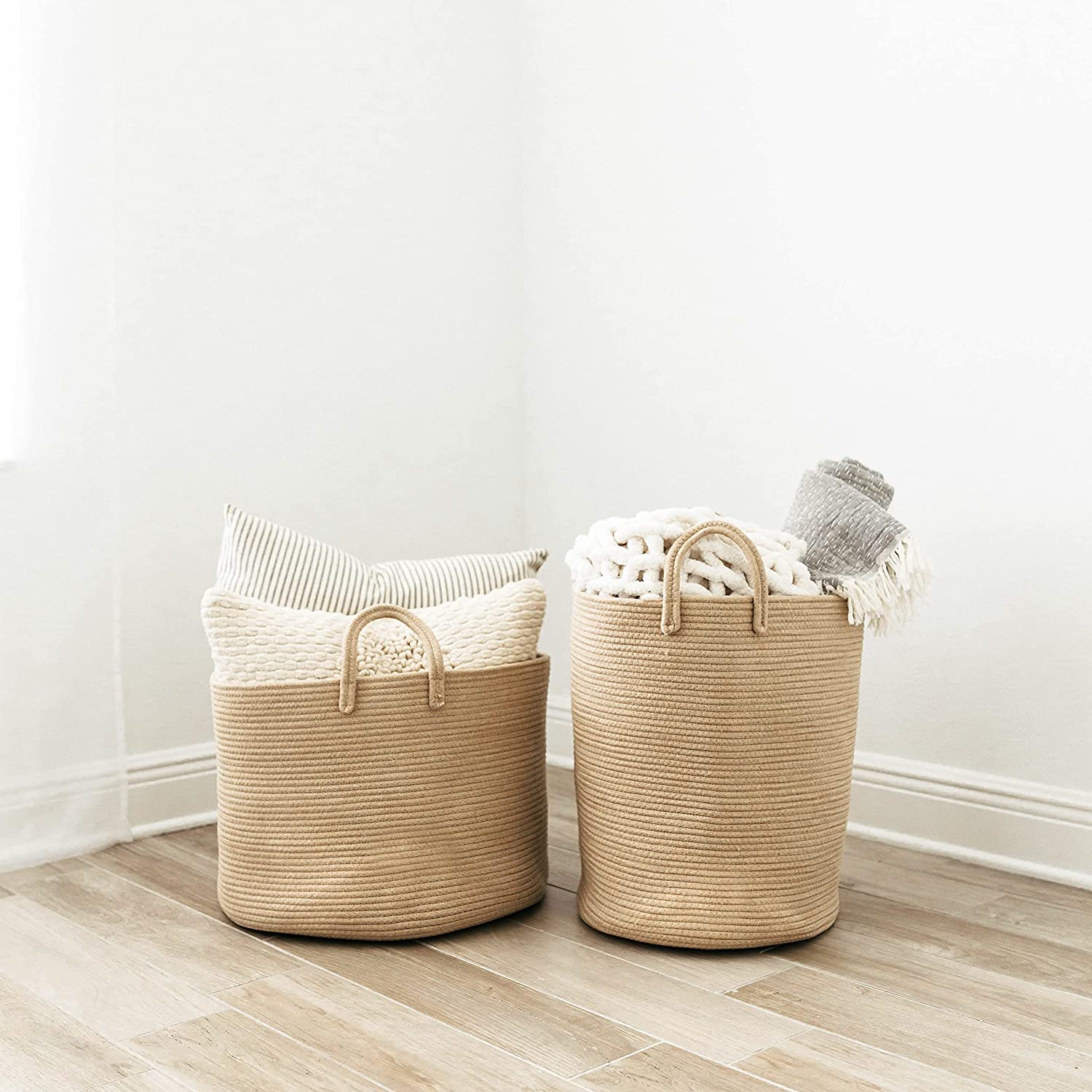 Cotton Rope Storage Baskets for Laundry