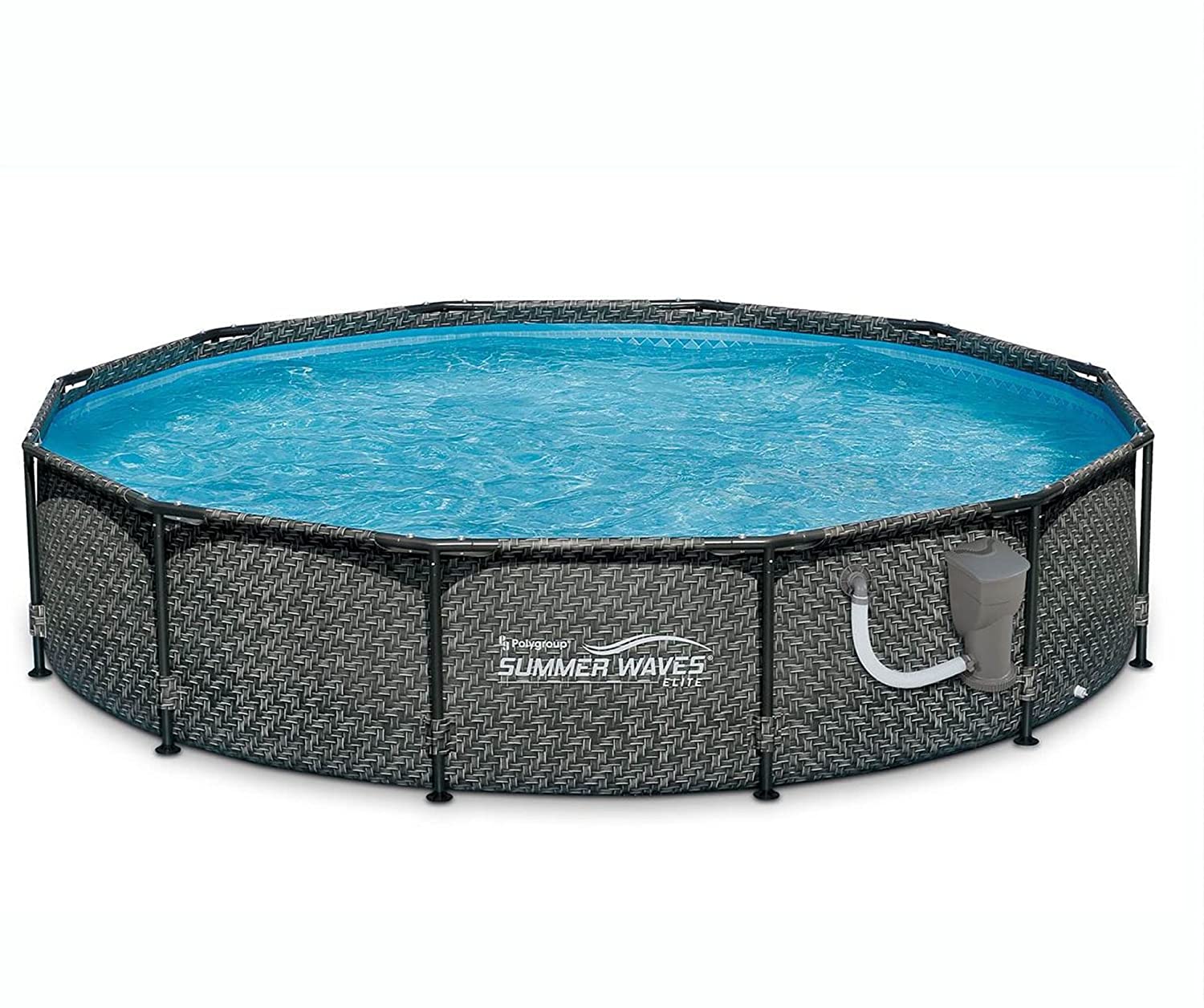 Summer Waves Outdoor Round Frame Above Ground Swimming Pool Set 