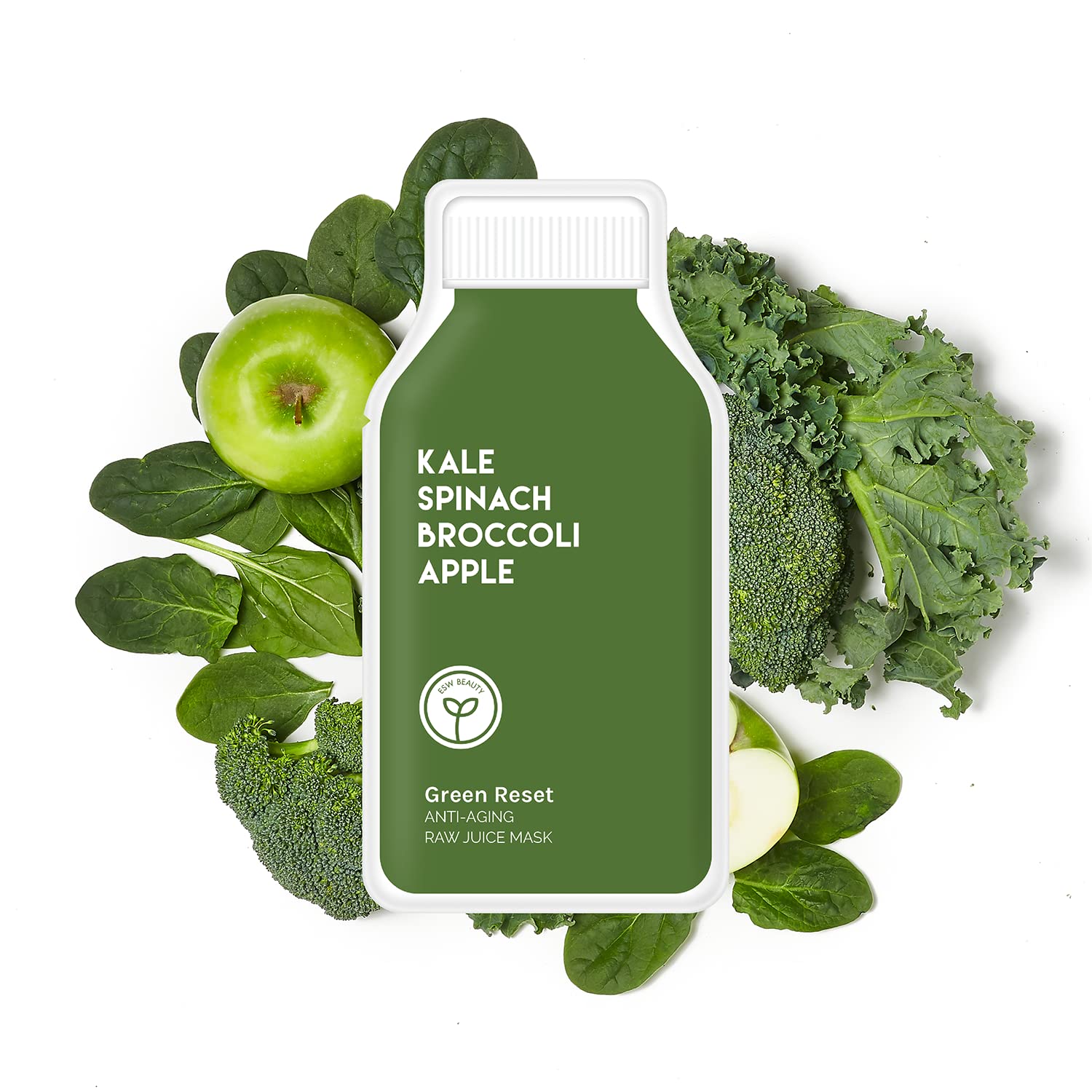 ESW Beauty Green Reset Anti-Aging Raw Juice Mask- Biodegradable Sheet Mask