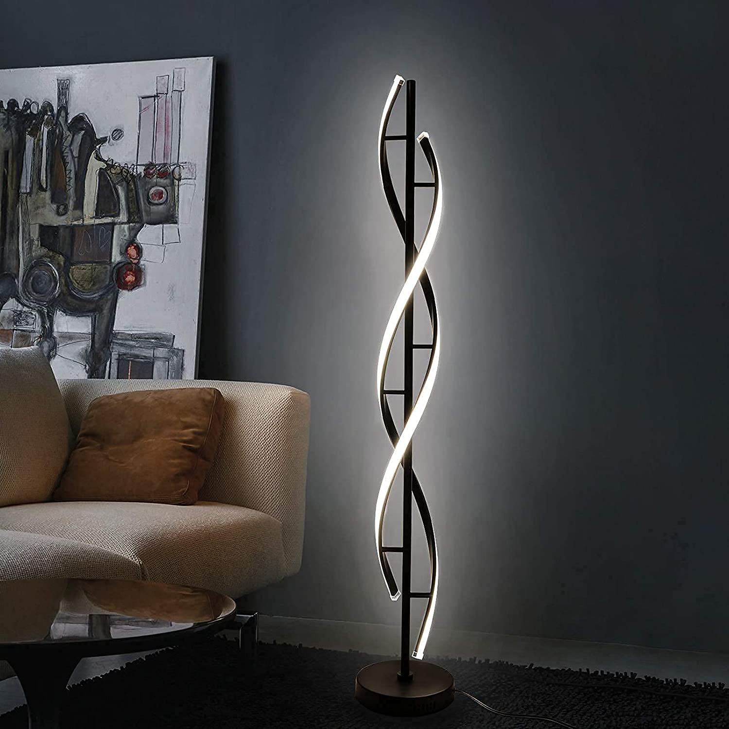 IYUNXI LED Modern Spiral Floor Lamp with Remote Control