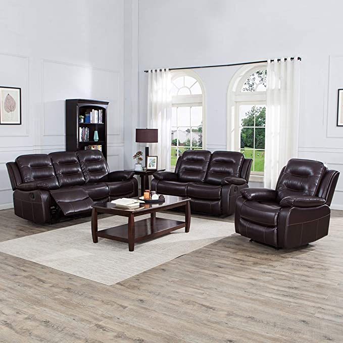 JUNTOSO 3 Pieces Recliner Sofa Sets