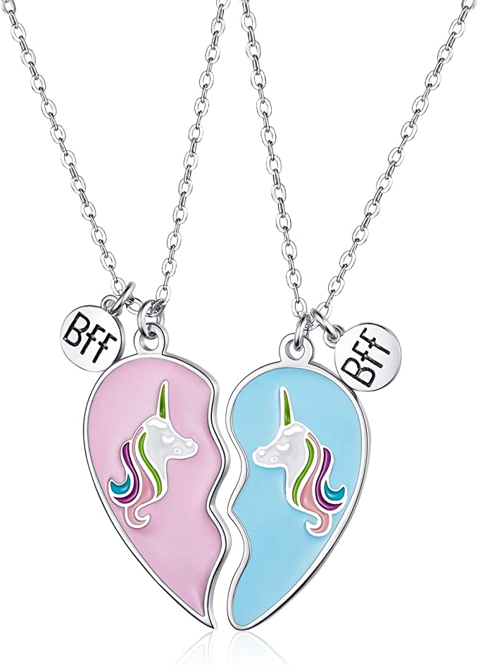 2 Pieces Half Heart BFF Necklace