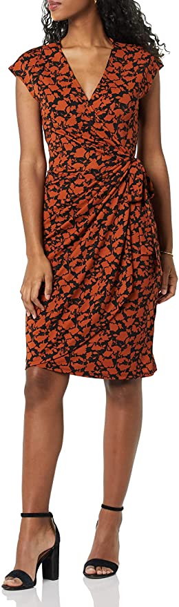 Amazon Essentials Women's Classic Cap Sleeve Wrap Dress