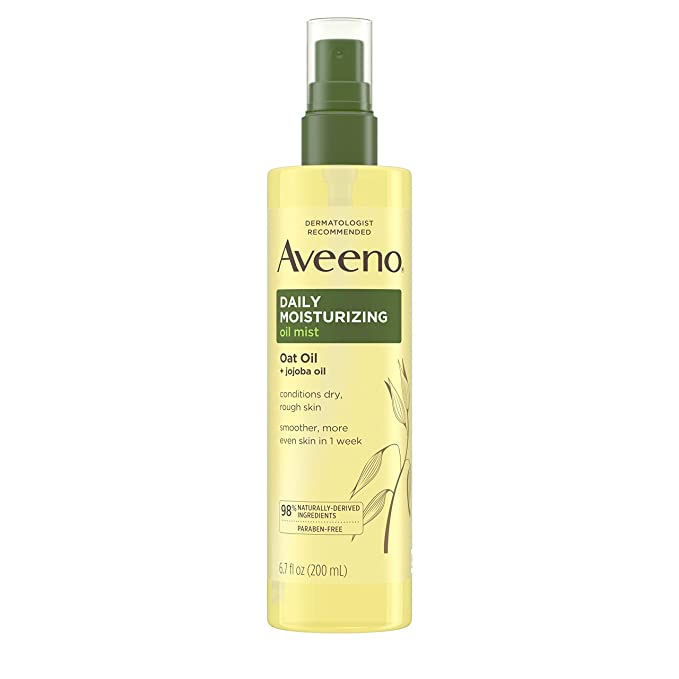 Aveeno Daily Moisturizing Dry Body Oil Mist with Oat and Jojoba Oil for Dry, Rough Sensitive Skin