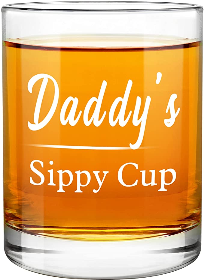 Daddy's Sippy Cup Whiskey Glass Gift for Dad