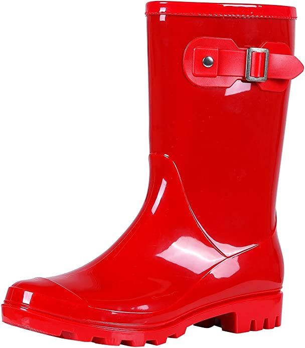 Evshine Women's Mid Calf Rain Boots