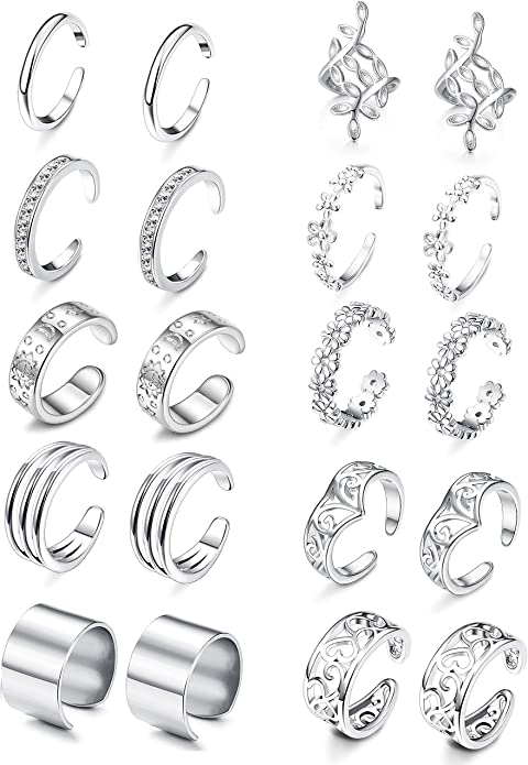 Jstyle 10Pairs Adjustable Ear Cuff Clip Earrings Set for Women