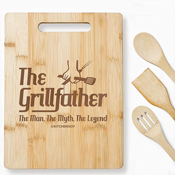 KITCHENVOY Dad Cutting Board Master of the Grill and Best Dad Ever
