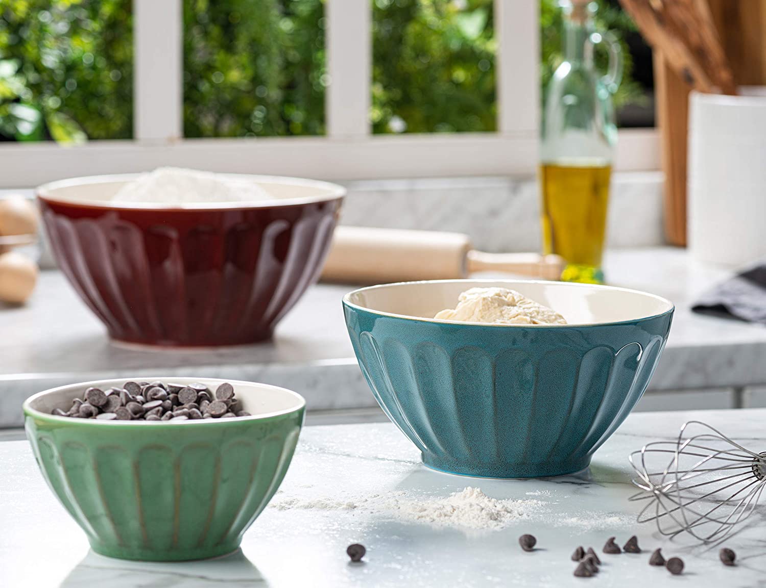 Kook Nesting, Serving & Mixing Ceramic Bowls