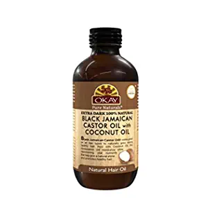 OKAY Extra Dark 100% Natural Black Jamaican Castor Oil with Coconut Oil