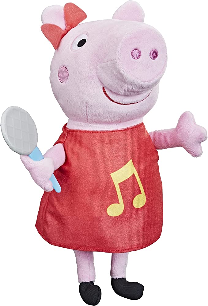 Peppa Singing Plush Doll with Sparkly Red Dress and Bow