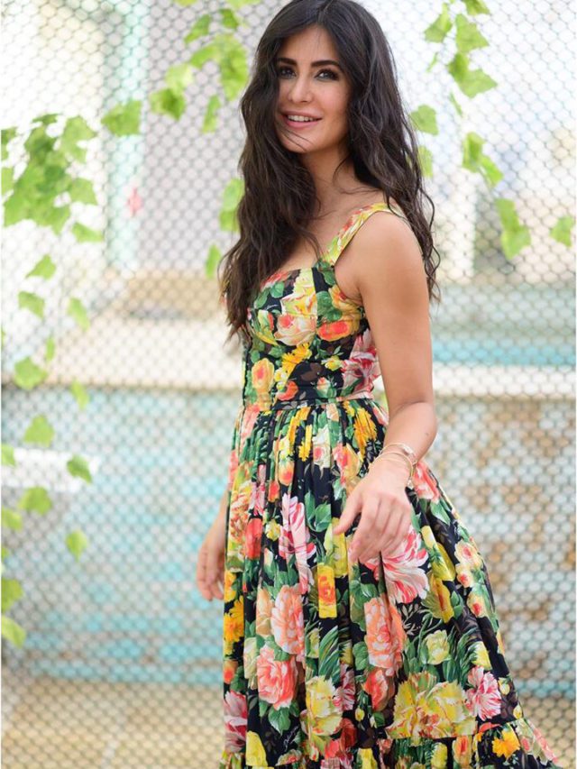 katrina-kaif-in-a-floral-midi-dress-dolce-and-gabbana