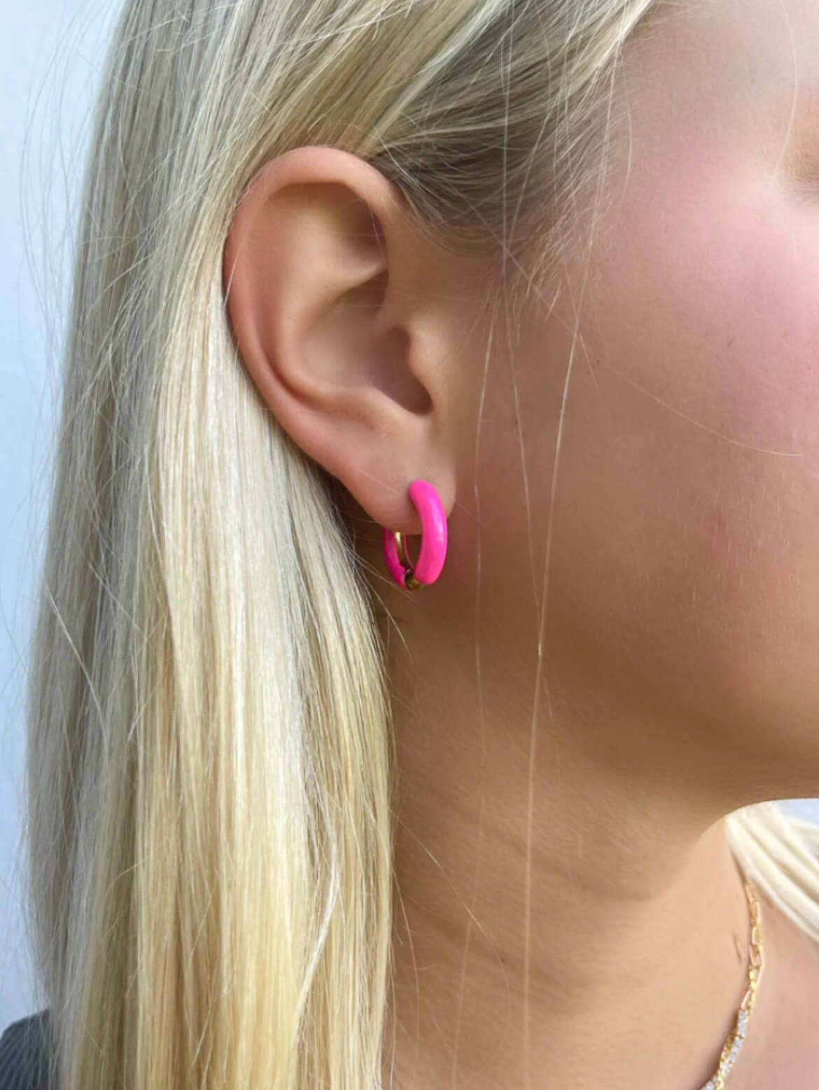 8. Bubs _ Sass Pink Hoop Earrings