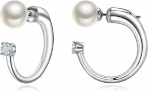 Gold Pearl Earrings Dangle Handpicked White Pearl Earrings for Women