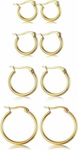 ORAZIO Stainless Steel Hoop Earrings